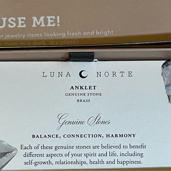 Luna Norte stone brass moon anklet - Picture 4 of 8